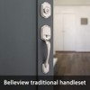 Kwikset Belleview Front Door Lock Handle and Deadbolt Set, Entry