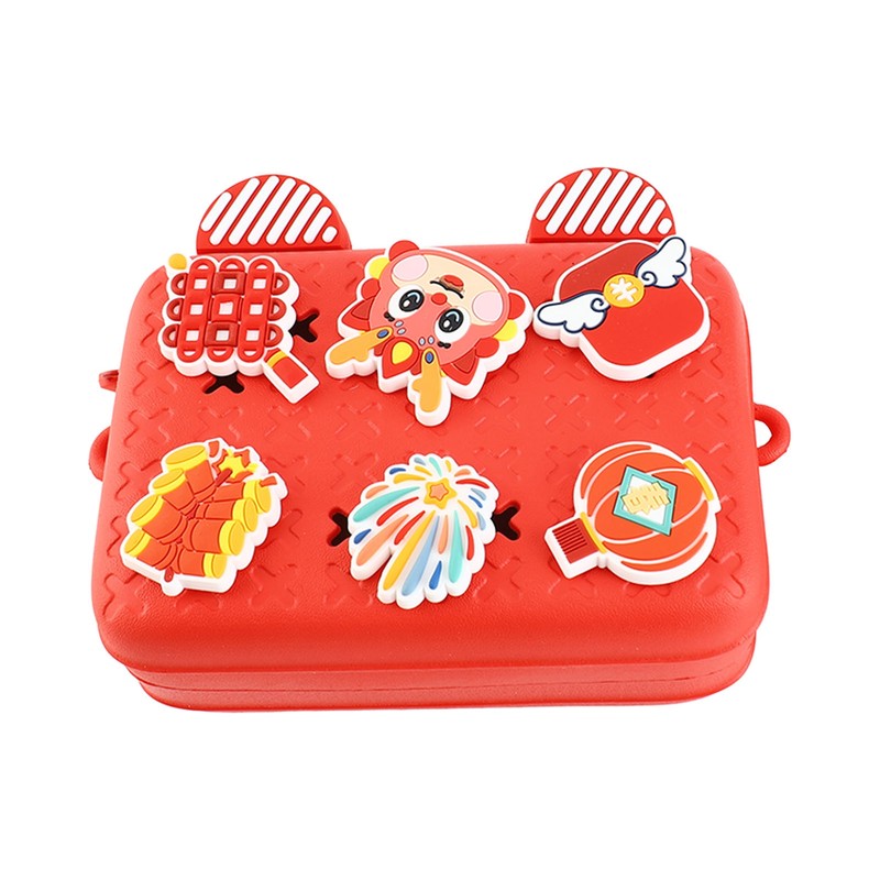 Kids Single Shoulder Camera Bag DIY Cartoon Decors Shock Absorbing