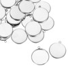 sourcing map Round Pendant Blank Tray, 20Pcs 20mm - Stainless