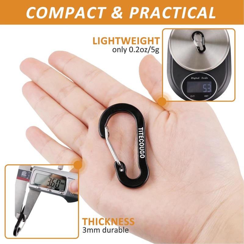 TITECOUGO Carabiner Keychain,Aluminum D-ring Locking Carabine D-Shape Lock Snap Backpack