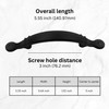 HESTIA HARDWARE 3 Pack | Black Matte Arched Cabinet Handles