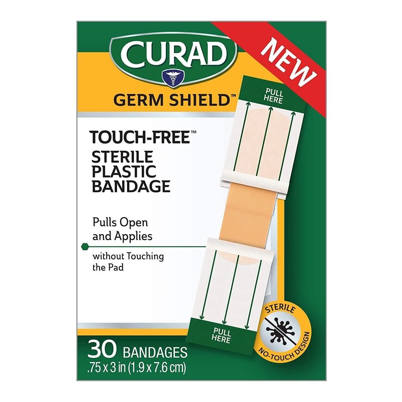 Medline Curad Germ Shield Touch-Free Adhesive Bandage 30 pack