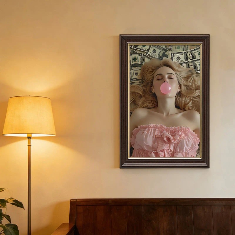 20x30 Wood Grain Gold Border Frame with Home is My