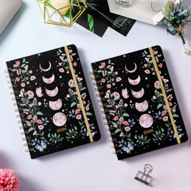 2026 Planner - 2026 Planner Weekly and Monthly with Tabs, Jan. 2026 - Dec. 2026, 6.3" x 8.4", Planners 2026 with Back Pocket + Thick Paper + Twin-Wire Binding - Moon