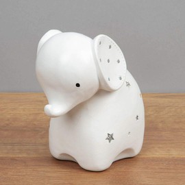 Bambino Money Box � Elephant White Resin