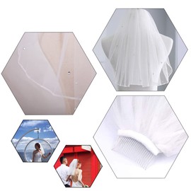 Amerson Bridal Veil, Short Rhinestone Veil, Elegant Bridal Tulle with Comb, Wedding Veil, Short Veil for Hen Party, Wedding Accessories, Veil, White