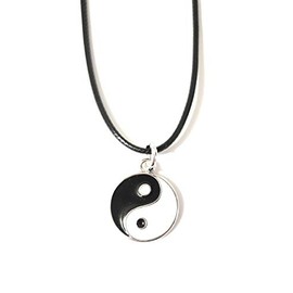 Leather Necklace with Yin Yang Pendant