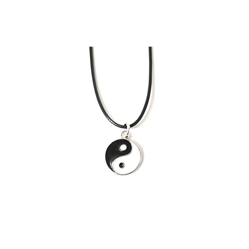 Leather Necklace with Yin Yang Pendant