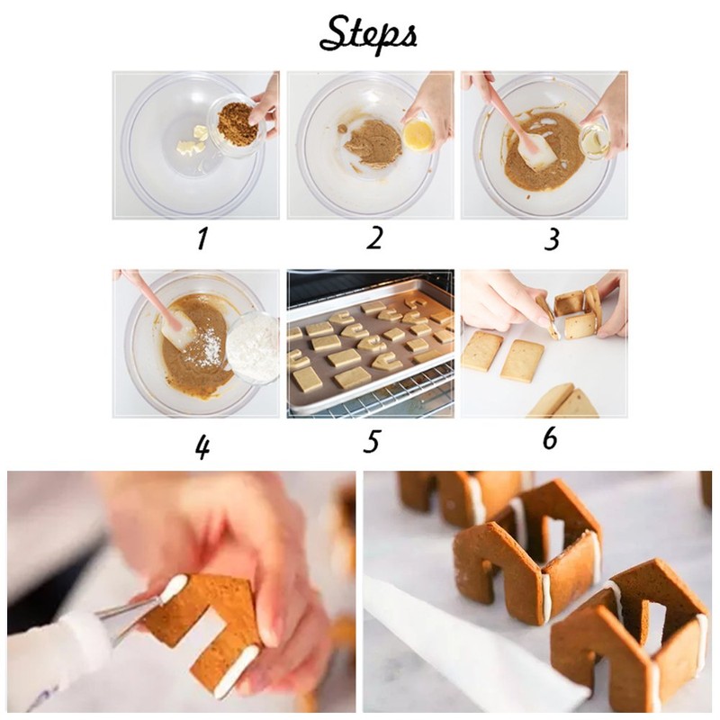 3Pcs Christmas House Cookie Cutter Set, Mini Ginger House Stainless