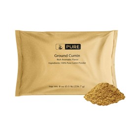 PURE Ground Cumin (8 oz) Pure & Natural Premium Cumin from India, Eco-Friendly Releasable Bag
