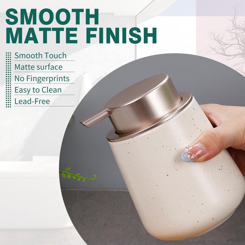 Bosilunlife Ceramic Foaming Soap Dispenser - 12 oz Foam Hand