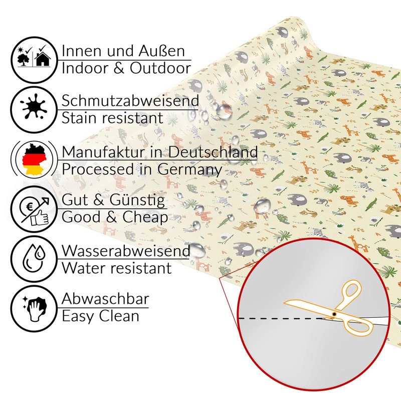 ANRO Tablecloth, Oilcloth, Wipeable Waxed Table Cover, Washable Tablecloth