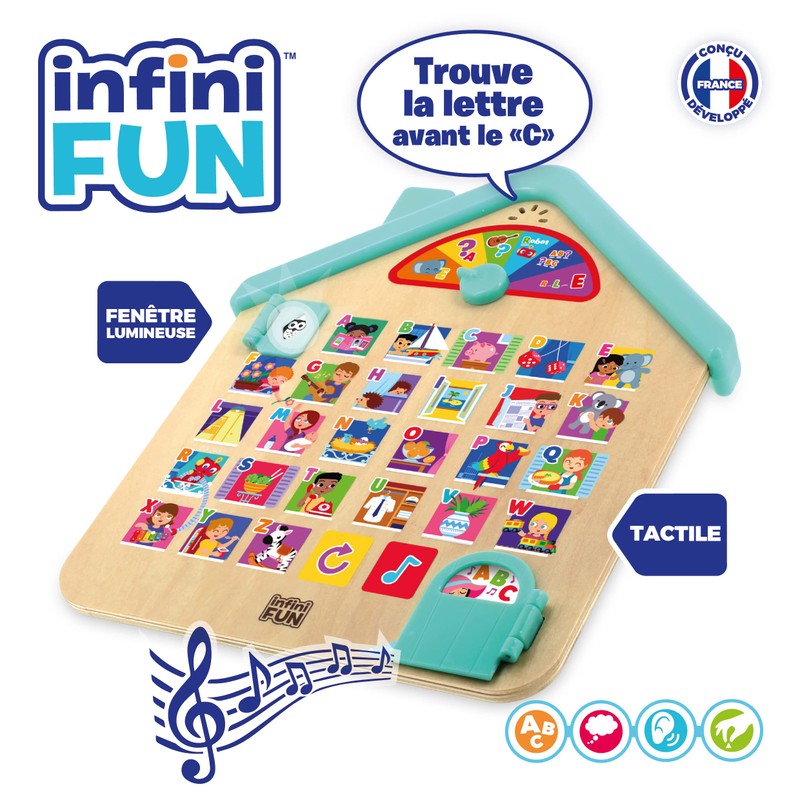 InfiniFUN My House Abécédéaire Wooden Educational Toy for Children from
