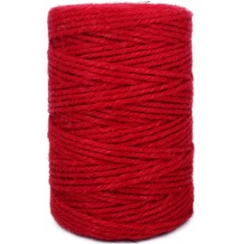 Leecogo Red 2.5mm Jute Twine 328 Feet Heavy Duty Garden Twine String for Arts Crafts and Decorative Festival Projects