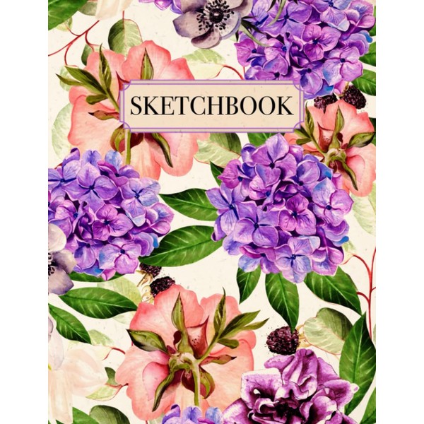 Floral Sketchbook: Pastel Botanical Drawing Notebook with Charming Flowers Design
