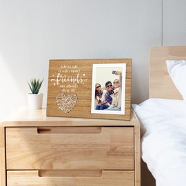 ElegantPark Friends Gifts for Women Picture Frame Birthday Gifts for Best Friend Sister Gifts Wood Picture Frames Women Graduation Christmas Gift Rustic Home Decoration Photo Frame 4x6