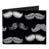 Buckle-Down Men's Standard Canvas Bifold Wallet Mustaches, 4.0" x 3.5"
