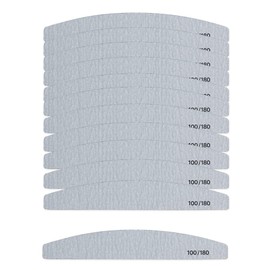 12 PCS Half Moon Nail File (100/180 Grit)