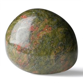 GUJOXILA GUJOXILA 1.6"-2" Unakite Crystal Large Healing Crystals Gemstones Nature Tumbled Polished Crystals Green Stones Pocket Spiritual Reiki Divination Meditation Purple Plam Stone 1pcs