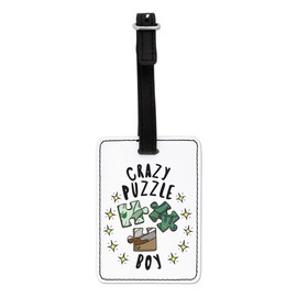 Gift Base Crazy Puzzle Boy Stars Visual Luggage Tag with Black Strap