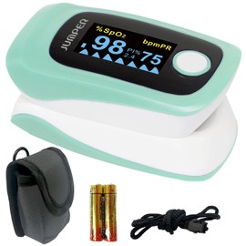 [医療機器認証・国内検査済み] パルスオキシメーター 酸素濃度計 JUMPER JPD-500E ライトグリーン
