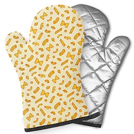 Pairs of Decorative Oven Mitts, Heat Resistant Kitchen Gloves for Cooking, Baking, Grilling ( Italian Pasta Hand )