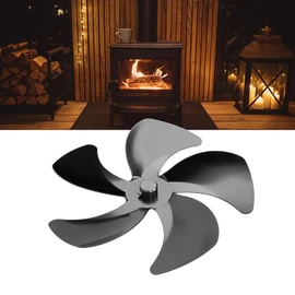 CHEOTIME Fan Blade Replacement Part 5 Blade for Heat Powered Fireplace Fan, Wood Stove Fan Accessories (Black)