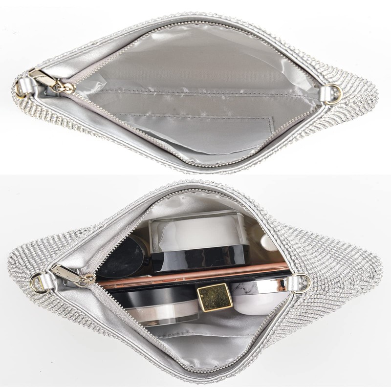 Valleycomfy Cluthes Women's Clutch Elegant Bridal Bag Diamond Handbag Wedding