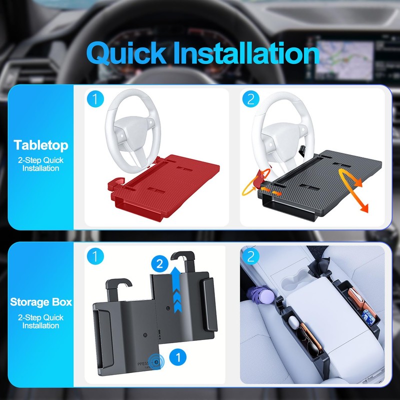 MDee 2-in-1 Car Steering Wheel Tray Desk & Seat Gap