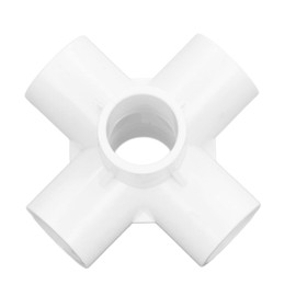PVC Pipe Connector, 6 Way Pipe Fittings Easy to Connect Impact Stable Structure for Indoor and Outdoor Use (White)