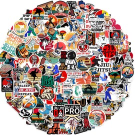 YYMYMGJ 150 PCS Jiu Jitsu Stickers, Brazilian Jiu Jitsu Party Favors Birthday Party Decorations Supplies Gifts Waterproof Vinyl Sport Aesthetic Stickers for Kids Boys Teens for Water Bottle Laptop
