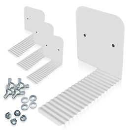 SHINEI Namami Stand (White / Set of 4 / Made in Japan), Bookends, No Falling, Book Stand, Book Stand (Easy to Fix, Book Not Falling, Adjustable Width, Various Uses), Panel Stand, Partition Base