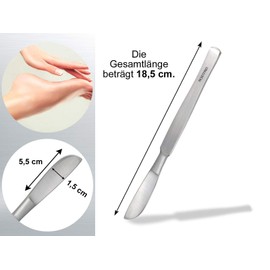 Professional callus scraper, blunt scalpel cream scraper, stainless steel, callus remover, pedicure scraper for gentle removal of calluses for foot care, 18.5 cm (model 4)