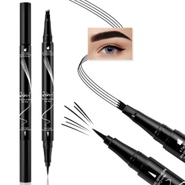 Boobeen Eyebrow Pen-2 in 1 Dual-Ended Microblading Eye Brow Pencils, Multifork Liquid Eyebrow Liner, Create 3D Natural-Looking Brows, Stay on All Day