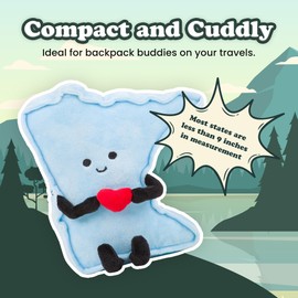 Stuffed States Massachusetts Stuffed Plush Toy | Cute State Map Gift for Kids & Adults | Soft Plush with Heart Great for Massachusetts Lovers, Souvenirs & Cozy Home Decor