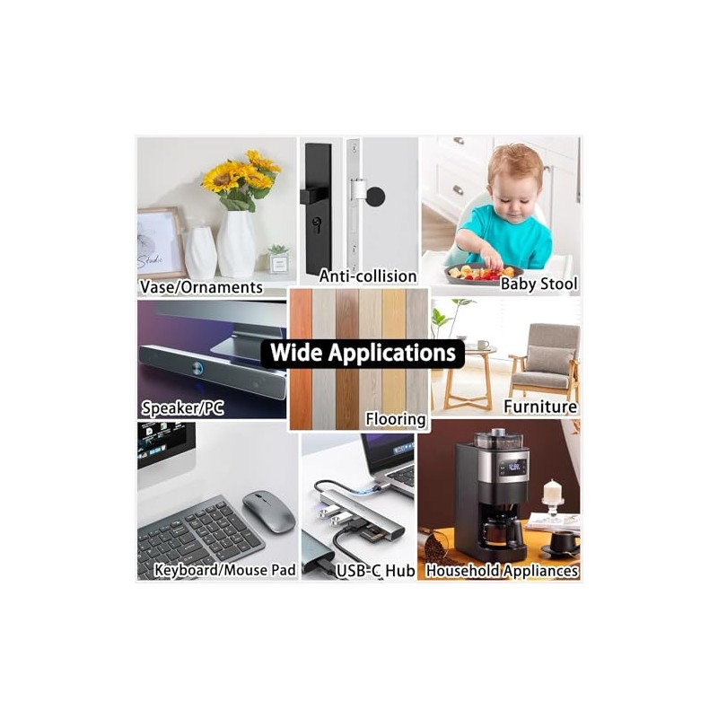 Non-Slip Self-Adhesive Silicone Pads - Cuttable Furniture Protection
