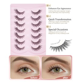 Wispy Natural False Eyelashes Flared Fluffy Fake Lashes M-9