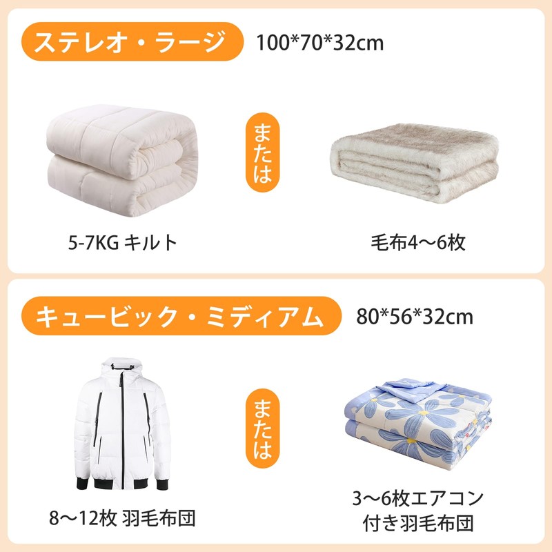 YOYEP Vacuum Compression Bag, Clothes and Bedding Compression Bag, Cubic