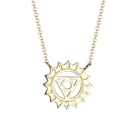 Elli Women's 925 Sterling Silver Xilion Cut Gold Plated Necklace Of Length 45 cm