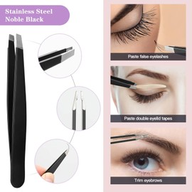 Sunuly Eyebrow Razor, 7 in 1 Brow Kit, Eyebrow Trimmer Set Including Brow Razors, Brush, Scissors, Tweezers, with Plastic Box for Women Men Eyelash Facial Grooming