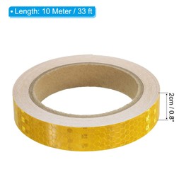 PATIKIL Reflective Tape, 0.8 Inch x 33 Ft Waterproof High Visibility Warning Safety Adhesive Tape Outdoor Reflector for Bikes Cars Motorcycles Trucks, Orange-Yellow