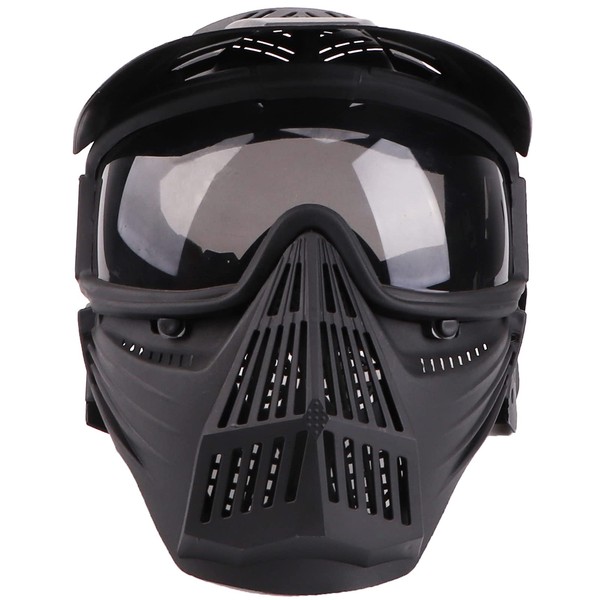 Senmortar Airsoft Mask Full Face Tactical Masks Protection Gear for Halloween CS Game Costume Accessories Motocross Cosplay Black & Grey