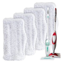 Turbo Microfiber 4-Pack Mop Pads for Shark Steam Mop SK Series & S Series - Shark Steam Replacement Pads