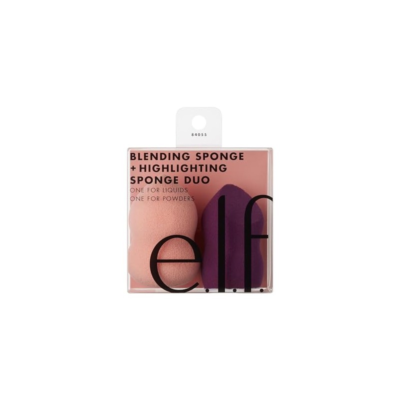 e.l.f. Blending & Highlighting Sponge Duo, Multi-Sided Makeup Sponges To