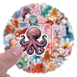 Der Tintenfisch Aufkleber 50 Stücke Niedlich Deko für Auto Laptop Skateboard Fahrrad Moped Motorrad Fahrrad Computer,Geeignet für Erwachsene Kinder Octopus ästhetisch Sticker Set