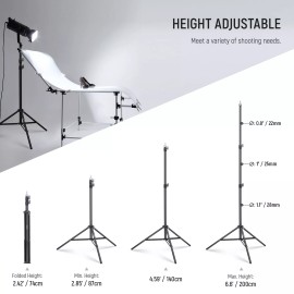 Neewer Photography Light Stand 87-200cm， Spring Loaded Aluminum Tripod