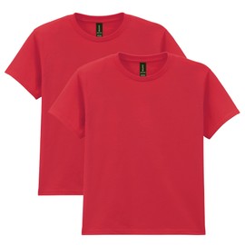 Gildan Youth Heavy Cotton T-Shirt, Style G5000B, 2-Pack, Red, Small