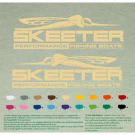 Pair of Skeeter Performance Boats Compatible Replacement Decals Vinyl Stickers Boat Outboard Motor Set of 2 (12", Cream 023)