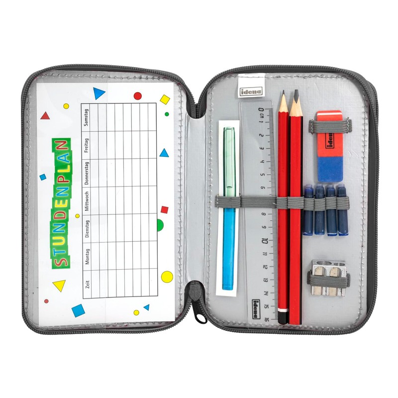 Idena 20123 Triple Pencil Case with 3 Zip Compartments Skateboard