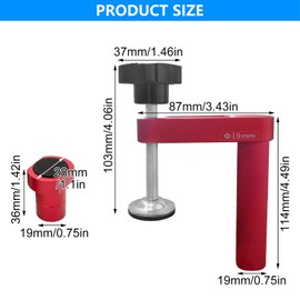 Workbench Clamping Tools, Clamping Range 0-80 mm, with Non-Slip Bases, Aluminium Table Clamp, Robust and Durable, Easy to Use, for Woodworking and Crafts (Red)